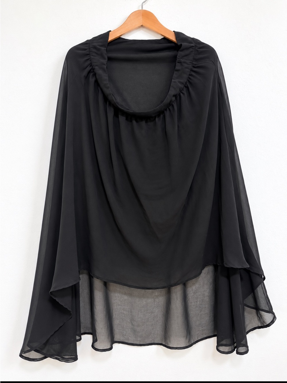 Smart Set Black Chiffon Layered Skirt – Size 14 – Flowy High-Low